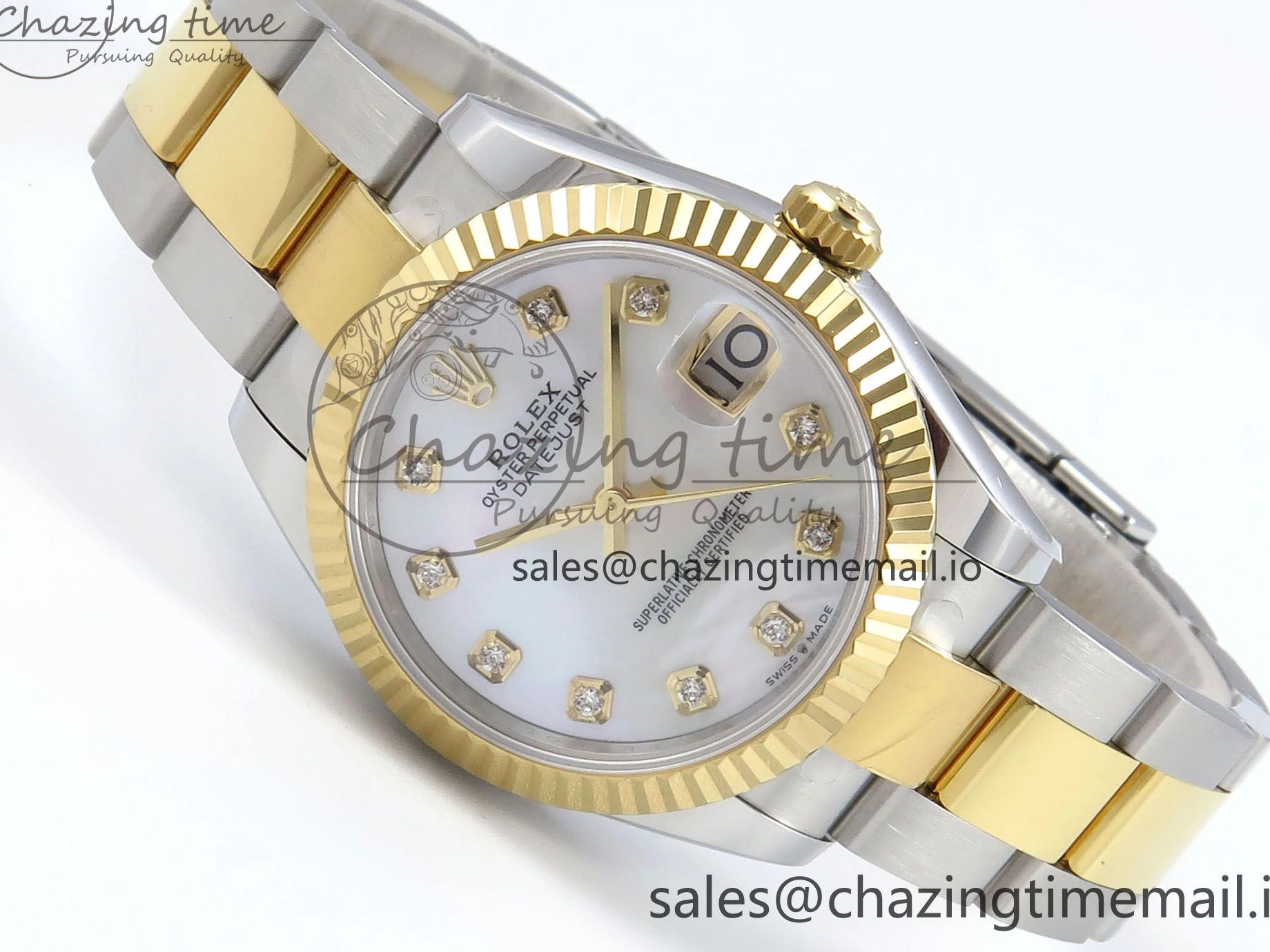 White ARF SS 904L MOP YG Best DateJust 1:1 Oyster ETA Steel 278273 Edition Bracelet 31 2688 on Dial 0110